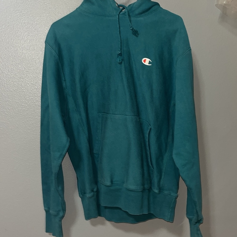 Champion Women’s Teal, Reverse Weave Oversized Hoodie, Heavyweight